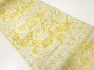 アンティーク　霞に花鳥模様織出し袋帯（材料）